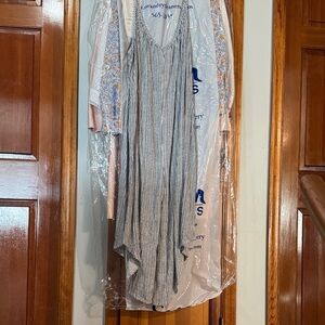 NWOT J Valdi Blue/White Jumpsuit Overalls Loungewear Swimsuit Cover XL